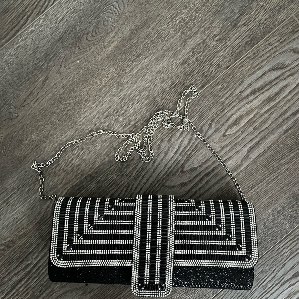 Elegant Black and Silver Clutch
